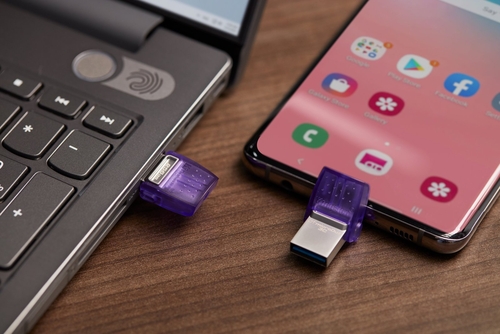 KINGSTON MICRODUO 3C 256GB - Pendrive Morado