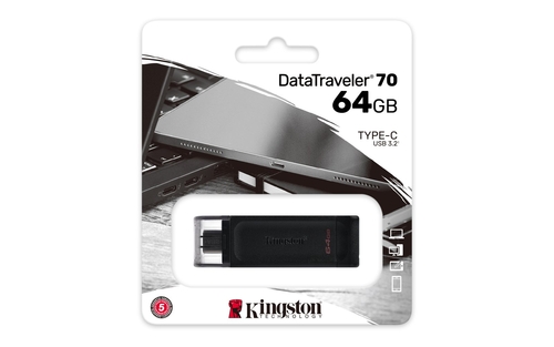 KINGSTON DATATRAVELER DT70 64GB - Pendrive Negro