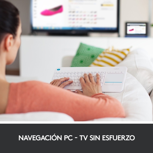 LOGITECH K400 PLUS Blanco - Teclado 