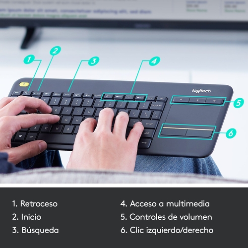 LOGITECH K400 PLUS Negro - Teclado 