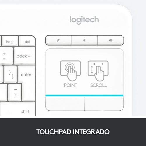 LOGITECH K400 PLUS Blanco - Teclado 