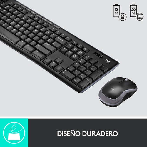 LOGITECH MK-270 Negro - Teclado + Ratón Inalámbrico
