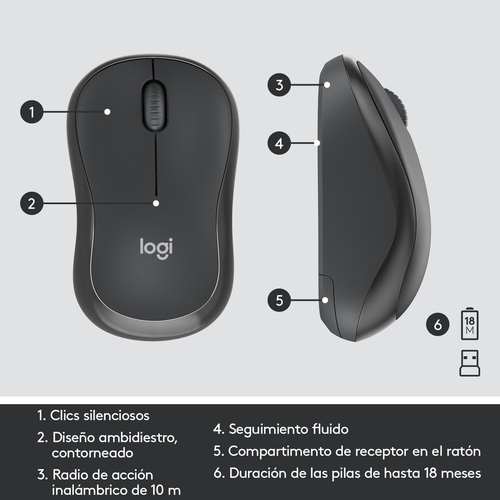 LOGITECH MK-295 Negro - Teclado + Ratón Inalámbrico
