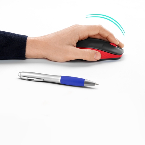 LOGITECH M190 Negro-Rojo - Ratón Inalámbrico