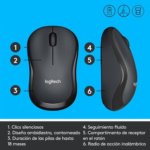 LOGITECH M220 Negro - Ratón Inalámbrico