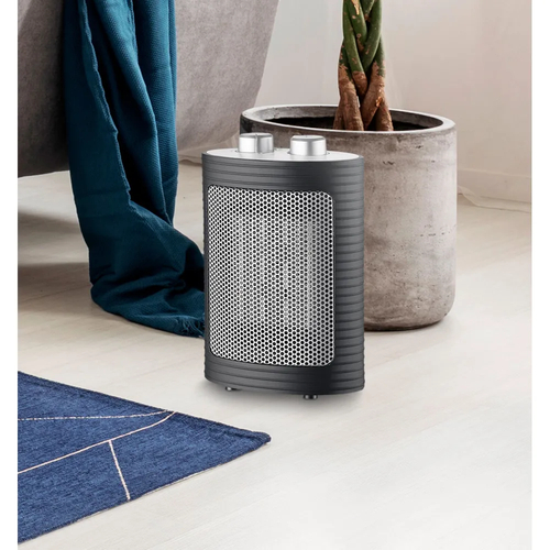 Abrila CERAMICO Negro / Plata - Calefactor Cerámico 1500 W 22x15x9 cm