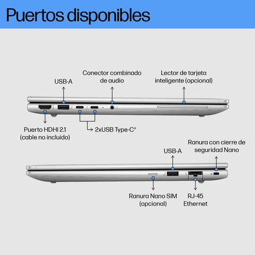HP PROBOOK 460 G11 ULTRA 5 125U Plata - Ordenador Portátil 16" 16GB 512GB