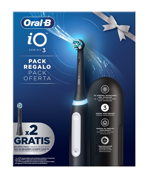 ORAL B Io3 Negro - Cepillo Eléctrico + Funda + 2 Recambios