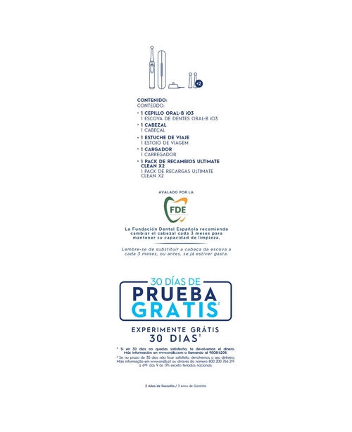 ORAL B Io3 Negro - Cepillo Eléctrico + Funda + 2 Recambios