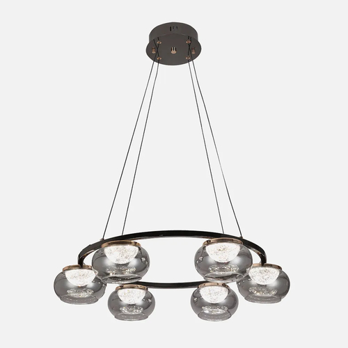 ABRILA Pompeya Negro - Lámpara Colgante 67 cm 6 luces