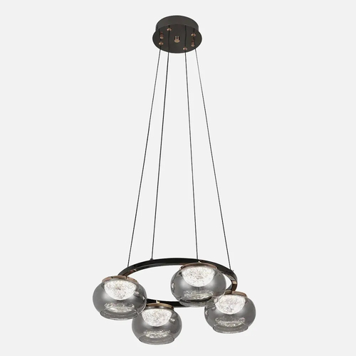 ABRILA Pompeya Negro 28W - Lámpara Colgante Regx48x48 Cm