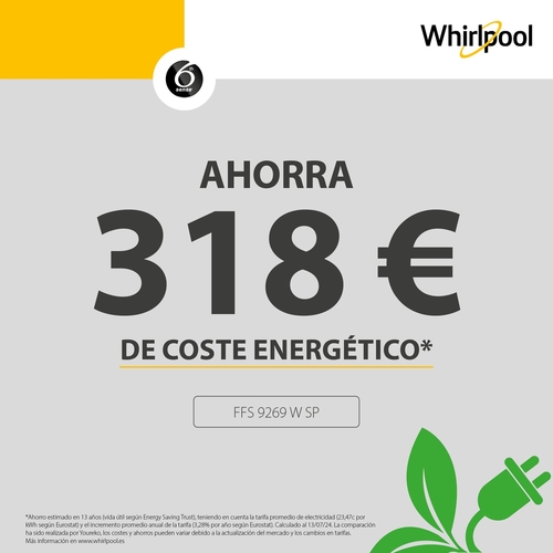WHIRLPOOL FFB 9269 WV SP Blanco - Lavadora Carga Frontal 9KG 1200RPM
