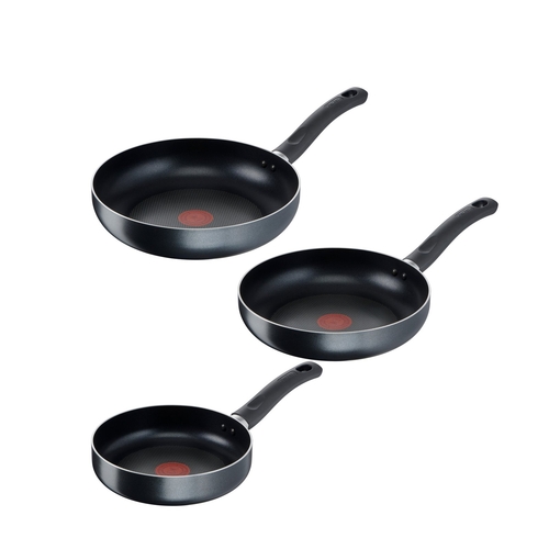 TEFAL C422S3 Negro - Set de Sartenes 20-24-26CM