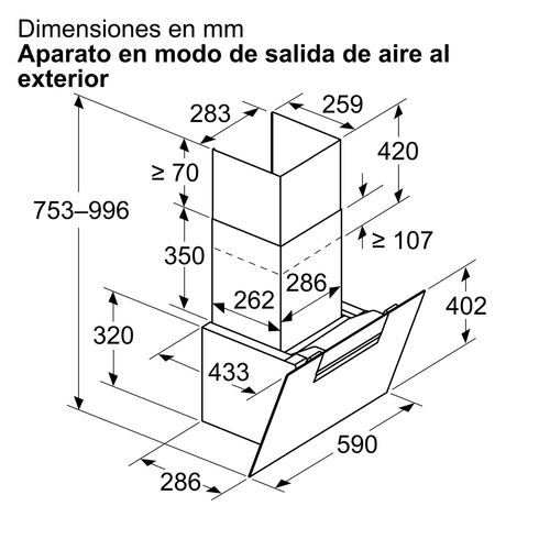 BALAY 3BC567GBH Cristal Blanco - Campana Decorativa 60CM