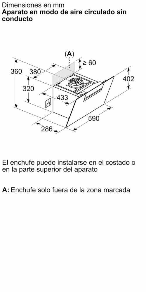 BALAY 3BC567GBH Cristal Blanco - Campana Decorativa 60CM
