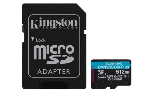 KINGSTON CANVAS GO PLUS A2 - Tarjeta de Memoria 512GB + ADAPTADOR
