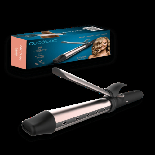 CECOTEC BAMBA SURFCARE CURLY SPHERE INOX-Negro - Rizador Cerámico-Turmalina