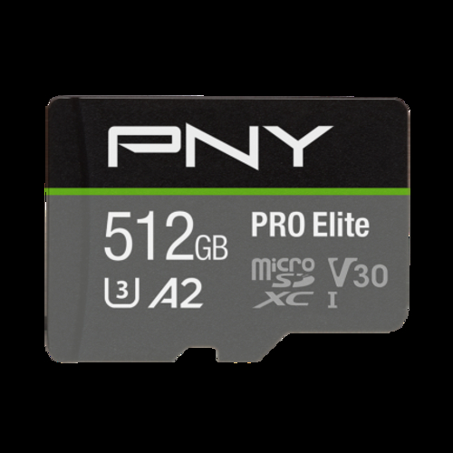 PNY PRO ELITE Clase 10 U3 Verde - Tarjeta de Memoria + Adaptador 512GB
