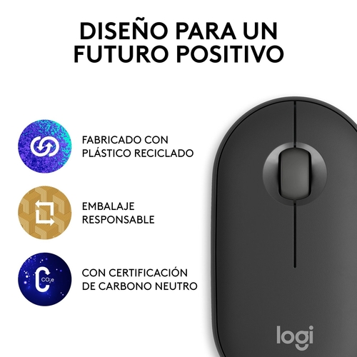 LOGITECH PEBBLE 2 M350S Grafito - Ratón Inalámbrico