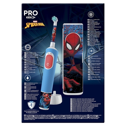 BRAUN ORAL B VITALITY PRO KIDS SPIDERMAN - Cepillo Eléctrico + Funda de Viaje