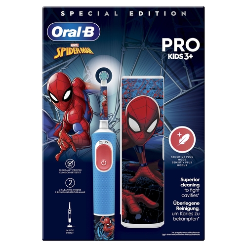 BRAUN ORAL B VITALITY PRO KIDS SPIDERMAN - Cepillo Eléctrico + Funda de Viaje