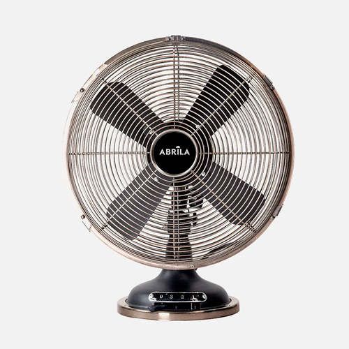 ABRILA Capitolio Negro-Cobre 37w - Ventilador de Sobremesa 4 Aspas