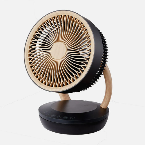 ABRILA Ruiseñor Negro-Madera 45w - Ventilador de Sobremesa 3 Aspas