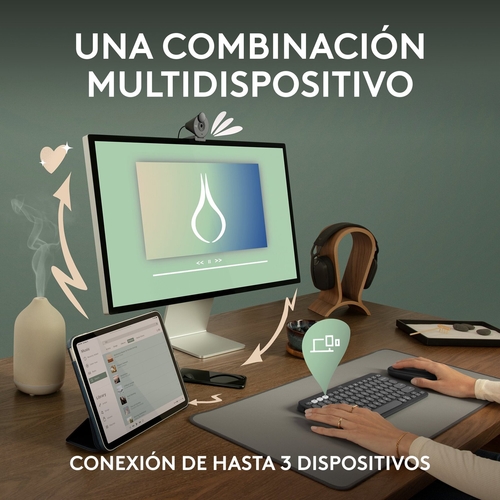 LOGITECH PEBBLE 2 TONAL Grafito - Teclado + Ratón