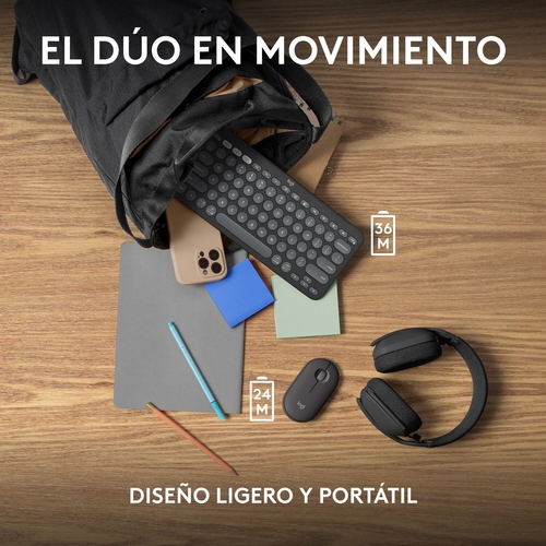 LOGITECH PEBBLE 2 TONAL Grafito - Teclado + Ratón