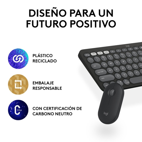 LOGITECH PEBBLE 2 TONAL Grafito - Teclado + Ratón