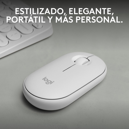 LOGITECH PEBBLE MOUSE 2 M350S Blanco - Ratón Inalámbrico