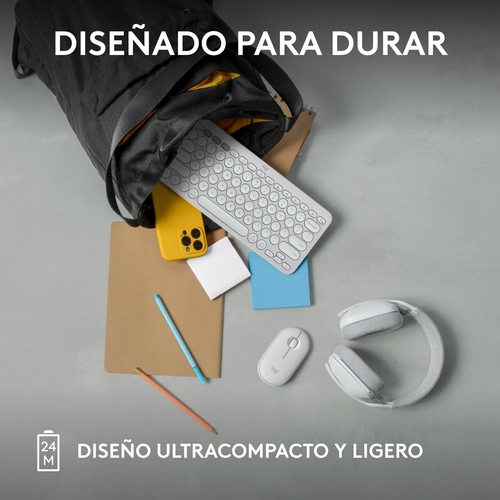 LOGITECH PEBBLE MOUSE 2 M350S Blanco - Ratón Inalámbrico
