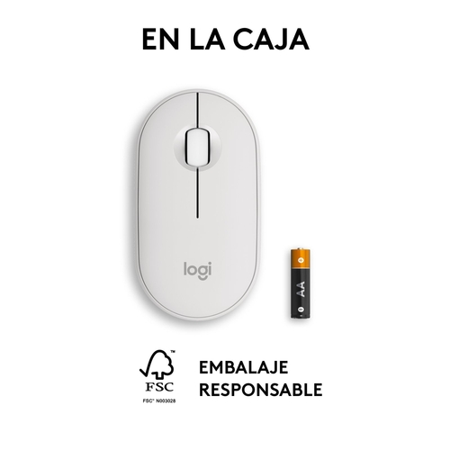 LOGITECH PEBBLE MOUSE 2 M350S Blanco - Ratón Inalámbrico