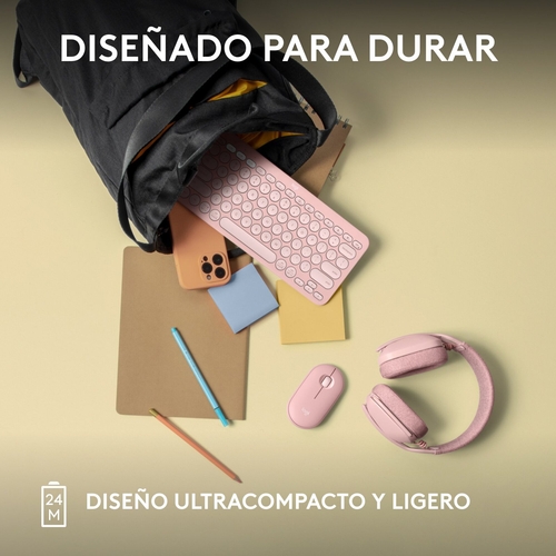 LOGITECH PEBBLE 3 M350S Rosa - Ratón Inalámbrico