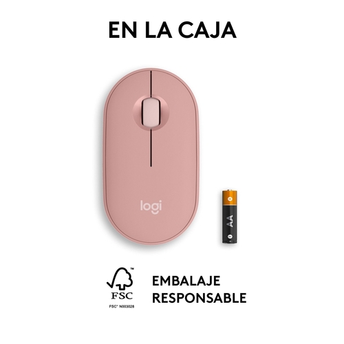 LOGITECH PEBBLE 3 M350S Rosa - Ratón Inalámbrico