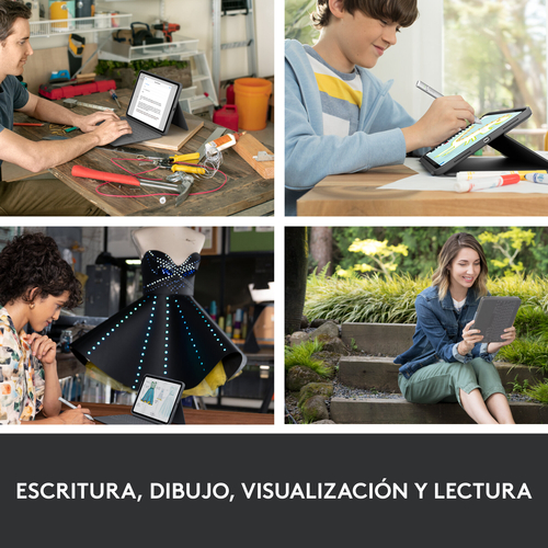 LOGITECH RUGGED FOLIO Gris - Funda Tablet Con Teclado