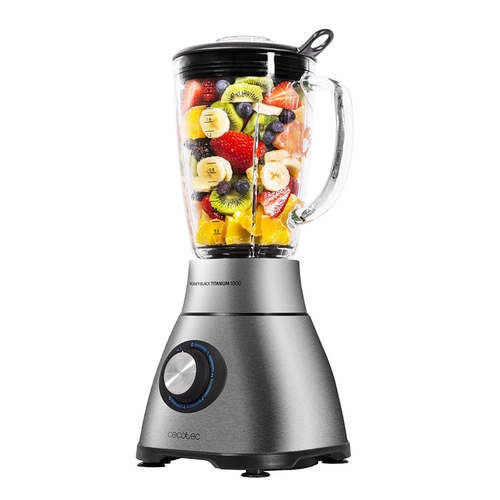 CECOTEC POWER BLACK TITANIUM INOX - Batidora de Vaso 1800W