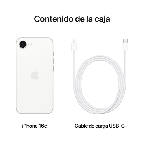 APPLE iPHONE 16E 16GB 512GB Blanco - Móvil 6.1" OLED