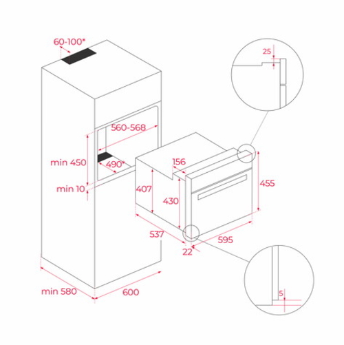 TEKA NEO HBC 6250 P SS INOX - Horno Compacto 44L