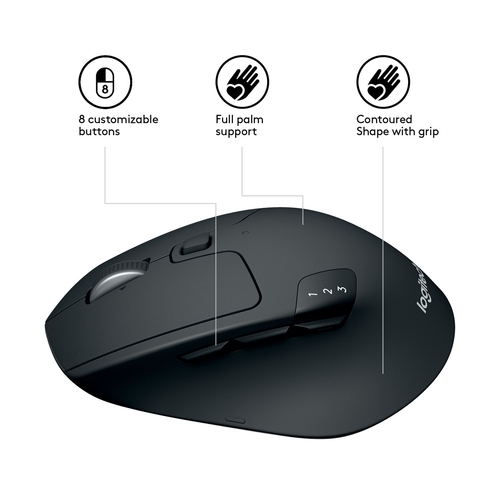 LOGITECH M720 TRIATHLON Negro - Ratón Sin Cable