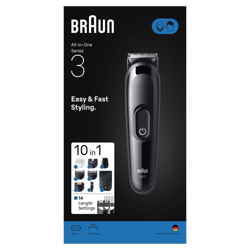 BRAUN AIO 3560 10 en 1 Negro - Afeitadora Sin Cable