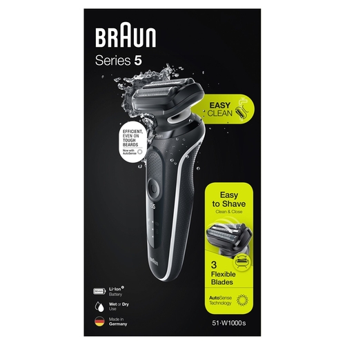 BRAUN SERIES 5 51-W1000S Negro - Afeitadora Sin Cable