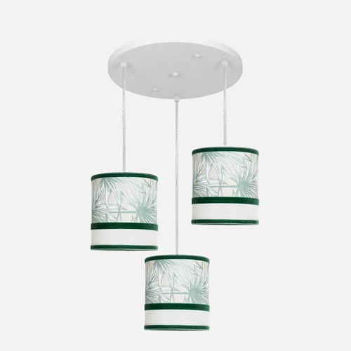 ABRILA CALEDONIA Blanco-Verde 40 CM - Plafón Colgante 3XE27