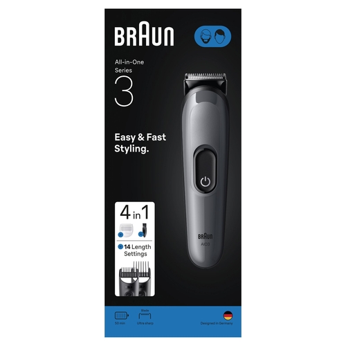 BRAUN MULTIGROMER AIO-3500 4 EN 1 Gris - Afeitadora Sin Cable