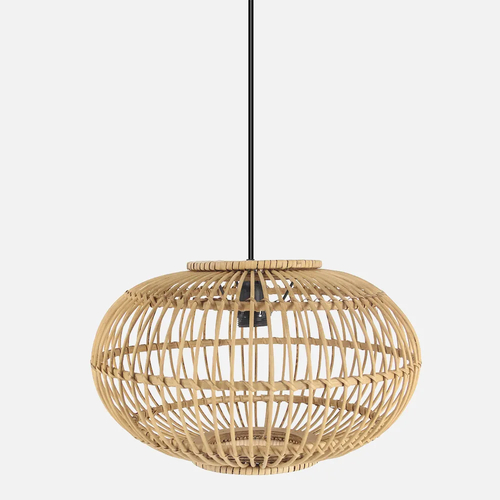 ABRILA VISEU Negro-Bambu Natural 40cm - Lámpara Colgante 1xe27