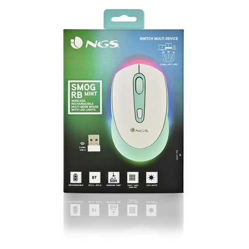 NGS SMOG MINT-RB Verde - Ratón Inalámbrico