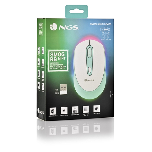 NGS SMOG MINT-RB Verde - Ratón Inalámbrico