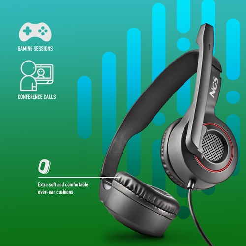 NGS MSX 10 PRO Negro - Auricular de Diadema Con Cable