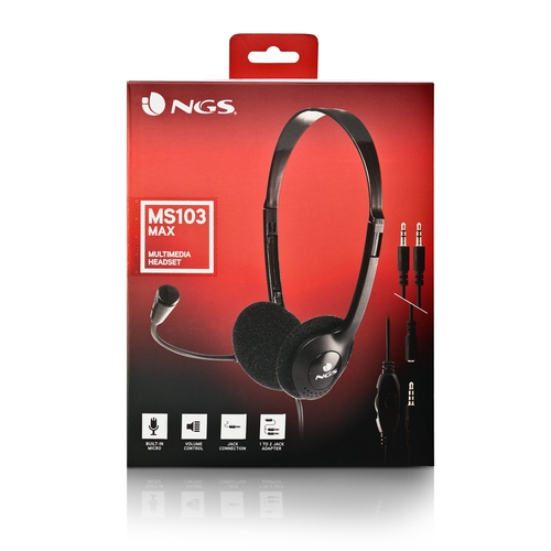 NGS MS103 MAX Negro - Auricular de Diadema Con Cable