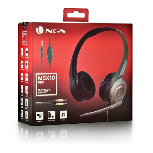 NGS MSX 10 PRO Negro - Auricular de Diadema Con Cable